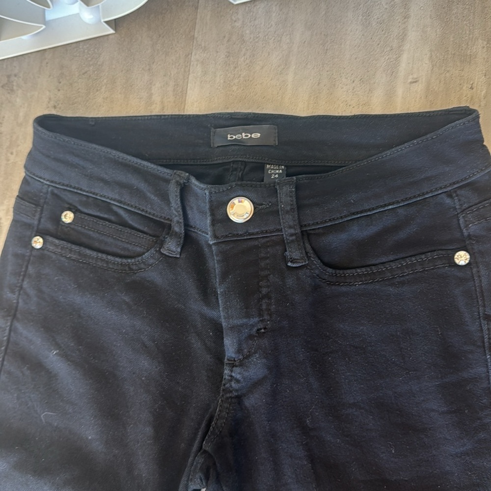 Bebe Rhinestone Skinny Jeans - Picture 4 of 6
